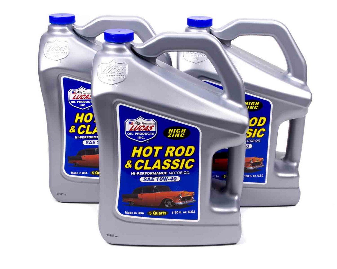 Lucas Oil Hot Rod and Classic Car 10W40 Motor Oil 5 qt Case Of 3 P/N