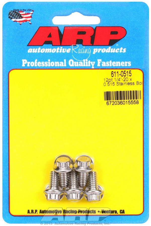ARP S//S Bolt Kit 12pt. 1//4-20 x .515 611-0515 5