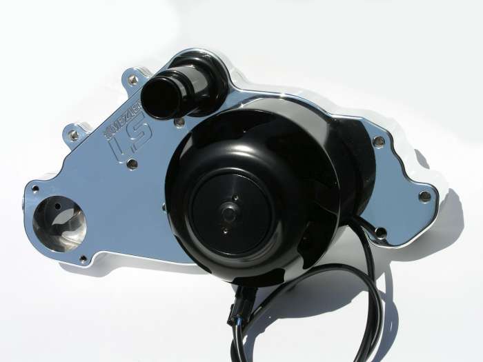 MEZIERE Polished Aluminum Street Style Electric Water Pump Kit GM LS P