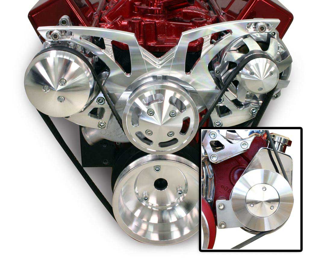March Performance Sport Track Pulley System LWP Silver SBC March Performance Sport Track Pulley System LWP Silver SBC